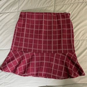 Very J checkered red pencil skirt medium